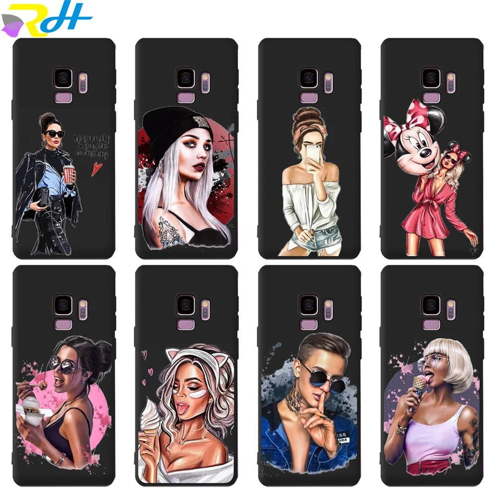 

Black urban girl For Samsung Galaxy A7 A9 2018 A6 A8 Plus2018 A10 A20 A30 A40 A50 A70 A320 A520 A720 phone Case Cover Coque Etui