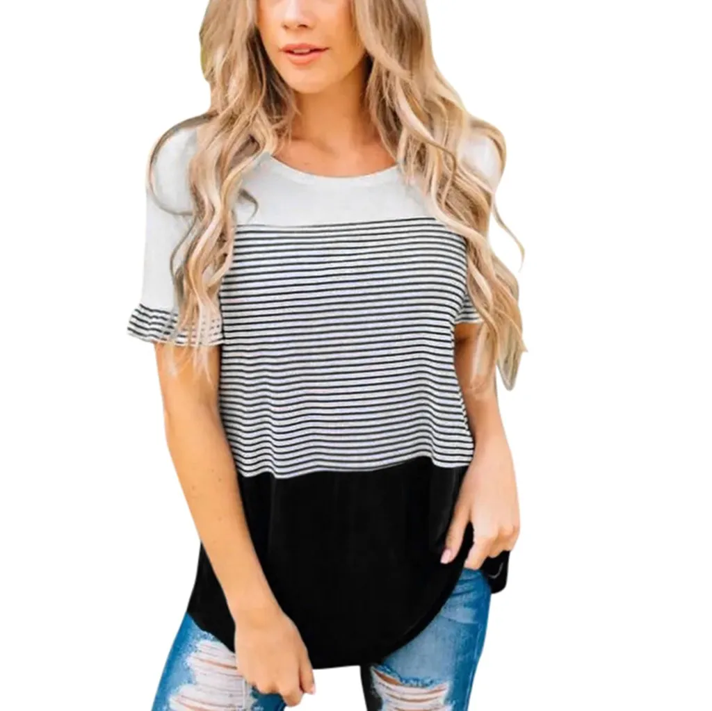 

2020 NEW HOT Women Pregnancy Clothes Maternity Clothing Breastfeeding Tee Nursing Tops Striped Short Sleeve T-shirt