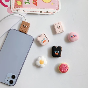 

Cute dinosaur /Cookies USB line Protector for iPhone usb Charger Cable Winder Protect Saver Earphone Cord Sleeve Wire Cover