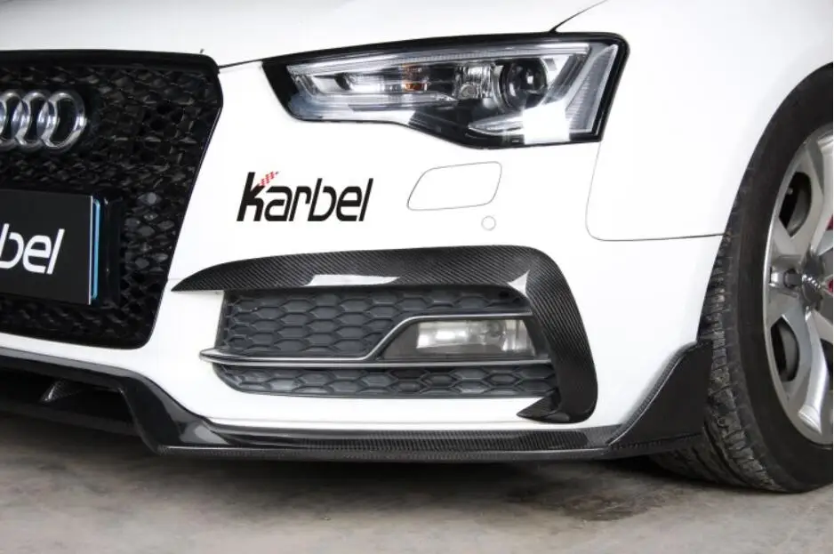 Углеродное волокно Передняя губная разветвитель спойлер бампер ветер нож задний диффузор Подходит для Audi A5 S5 2012 2013
