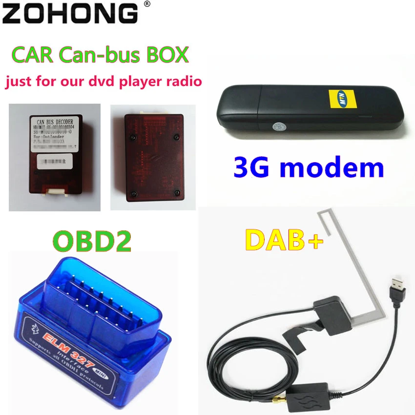DAB+ USB ключ с антенной, 3g модем, BT OBD2 для Android автомобильный ...