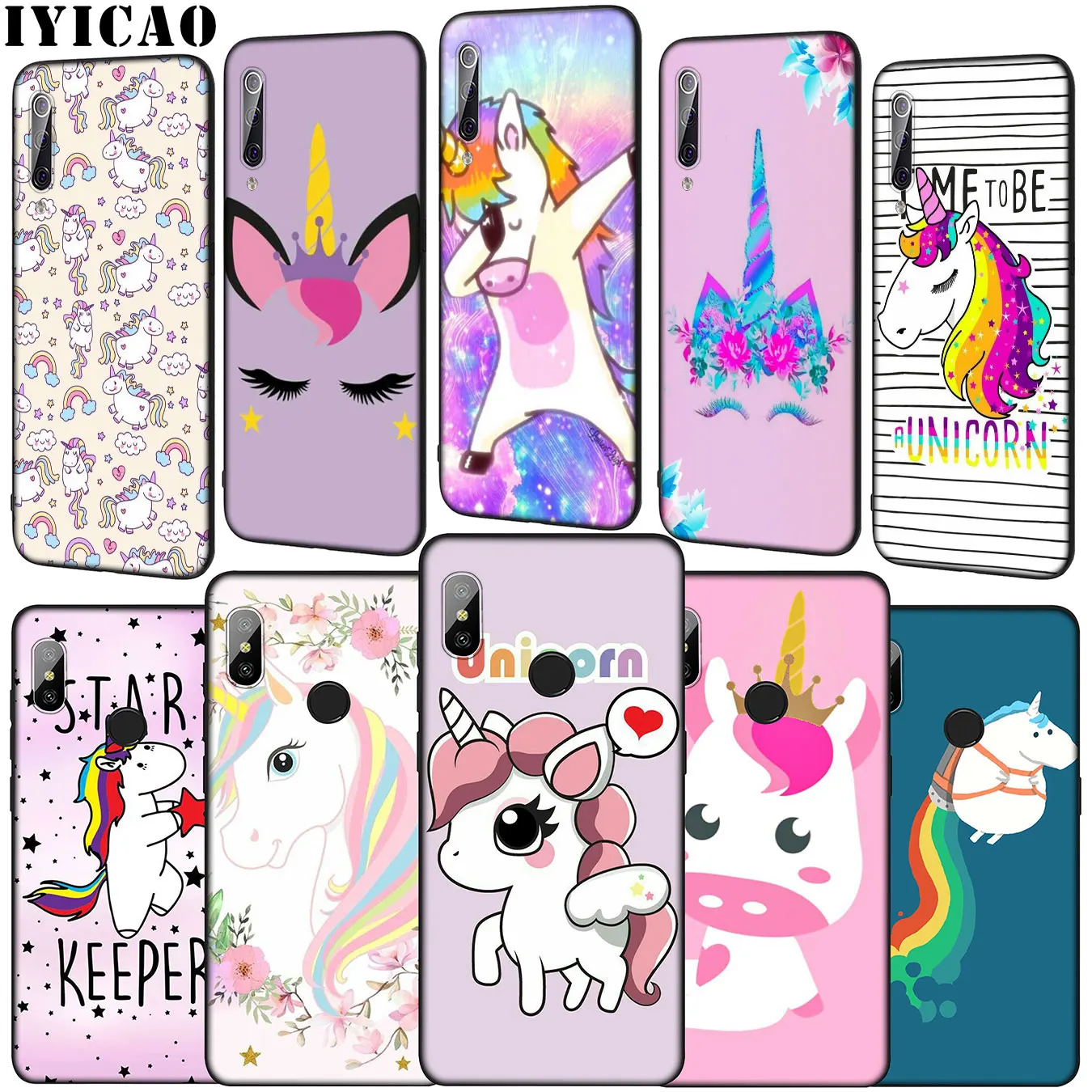IYICAO Horse Unicorn On Rainbow Soft Phone Case for Xiaomi Mi 10 9 9T A3 Pro CC9 CC9E 8 SE A2 Lite A1 6 pocophone f1 Mi9 |