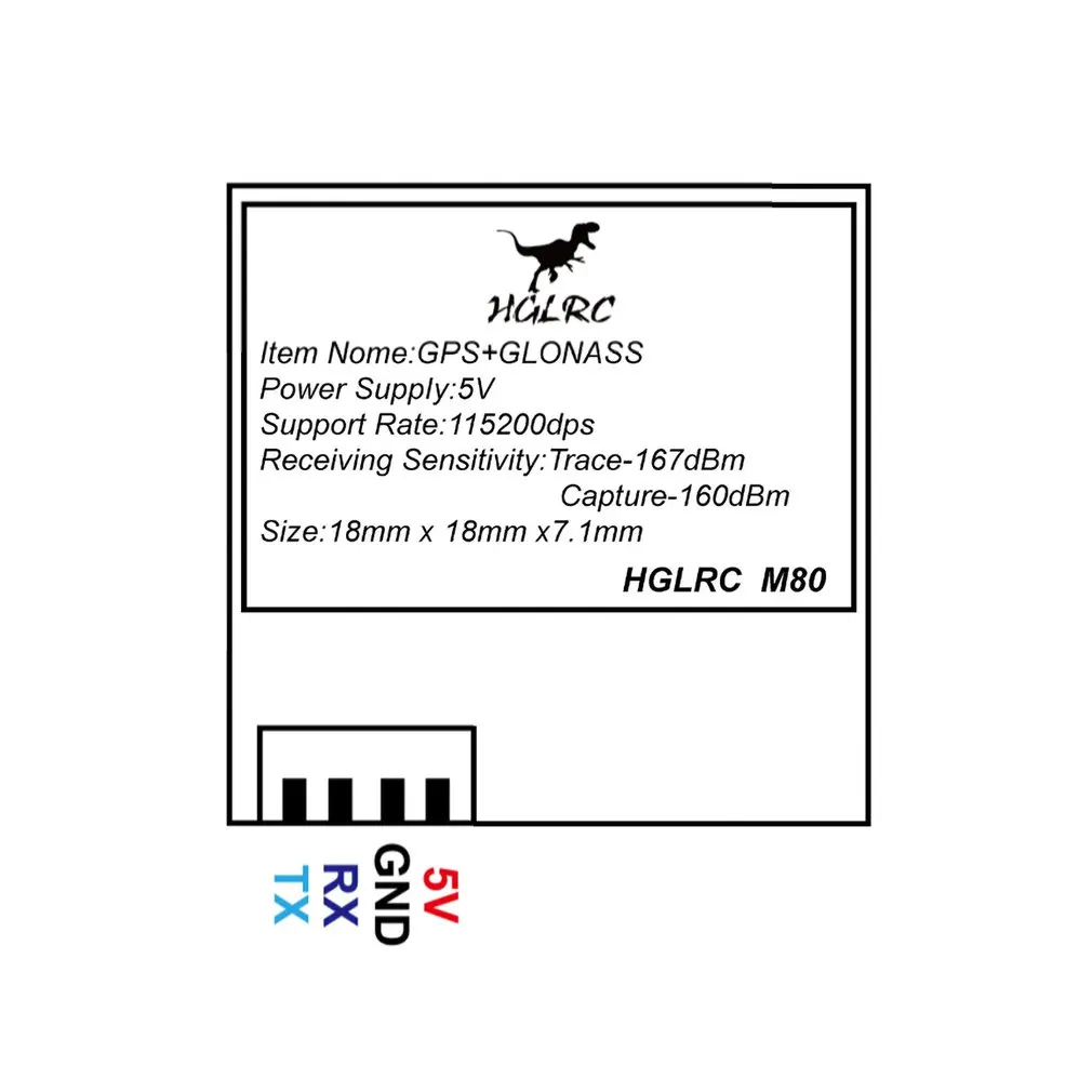 HGLRC M80 GPS Mini GPS Module Supports GPS,GLONASS,GALILEO,QZSS,SBAS,BDS for RC Drone FPV Racing Models Part& Accessories