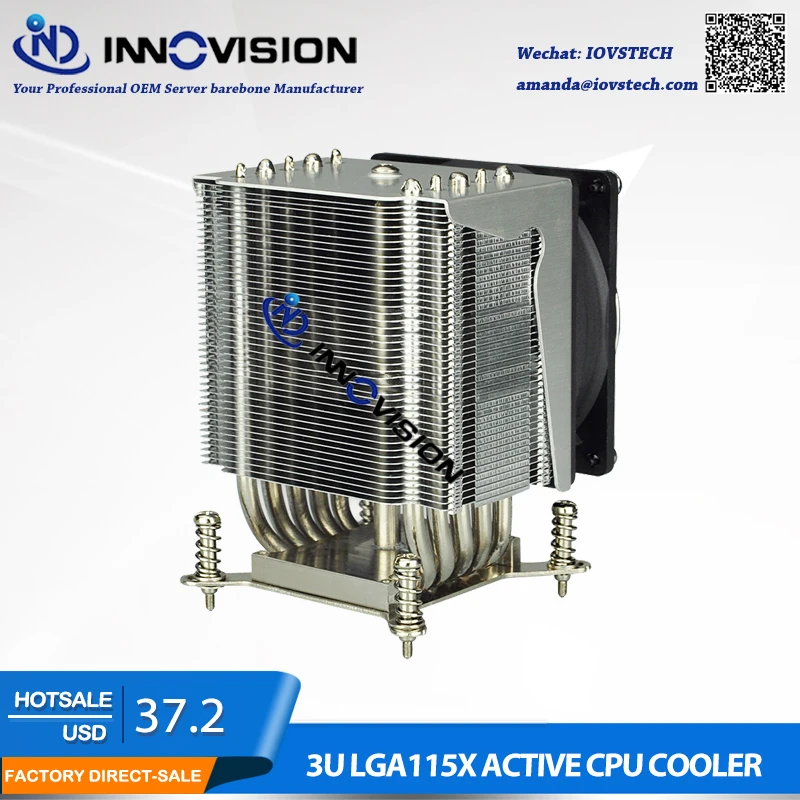 Радиатор ЦП LGA1150 LGA1151 LGA1155 1156 75x75 мм 3U кулер для с 5 горячими трубками 2U/3U/4U/5U Sever