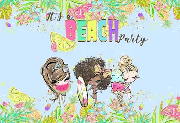 

Girls beach party summer ice cream Backdrop for Photography Photo Background Studio Photo Booth Party Prom Decoration