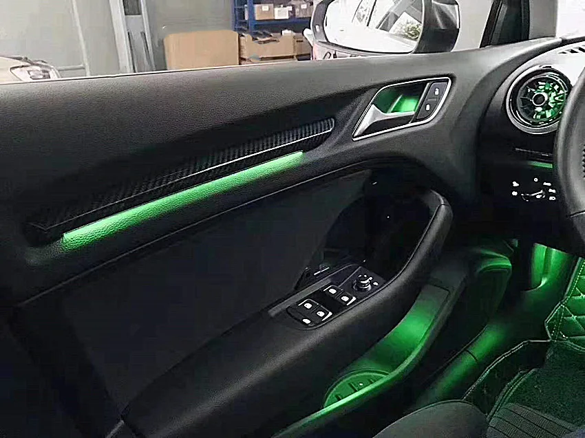 Для Audi A3 S3 8 в окружающий подстаканник светильник атмосферный светильник 8V0 947 157 A 8V0947157A Обшивка двери окружающий светильник для ног светильник