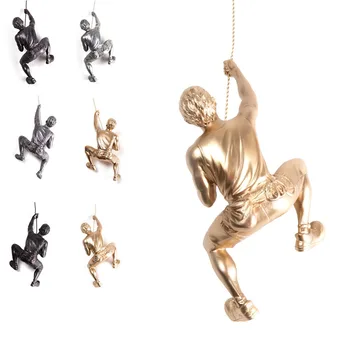

industrial-style Wall Decoration Hangings Resin Climbing Man Mount Climber Pendant Sculpture Figures Retro Statue Home Decor