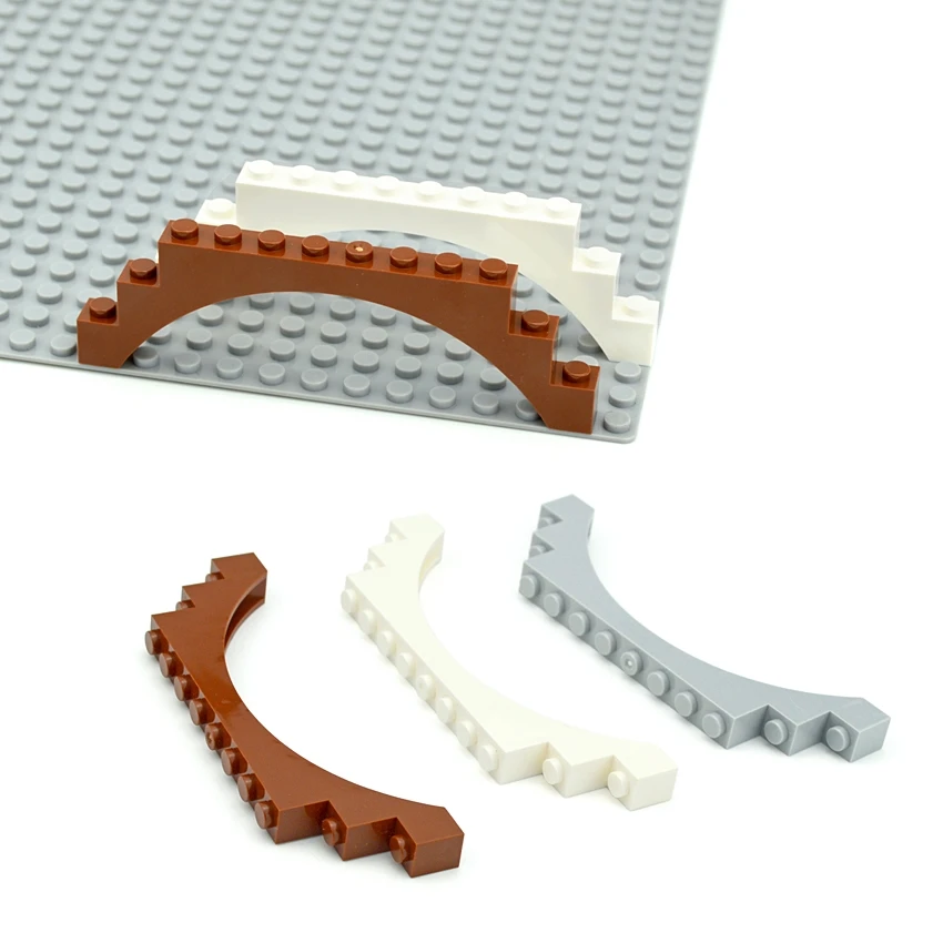 호환 조립 입자 MOC 벽돌 아치 1x12x3 6108/14707/18838 상단, 강화 언더 사이드 브리지 포함 DIY 빌딩 블록