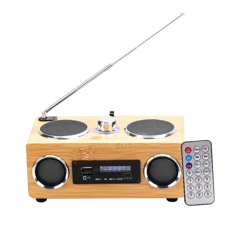 

SR52 Bamboo Mini Speaker Portable Card Radio with Mp3 Music Player