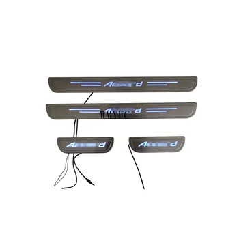 

Stainless Steel LED Door Sill Scuff Plate Entry Cover Trim 4DR Decorative Accessories For Honda Accord 9th 2014 2015 2016 2017