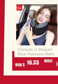 ICaroom черная Автомобильная подушка для головы и шеи, массажная подушка с эффектом памяти, подушка для подголовника