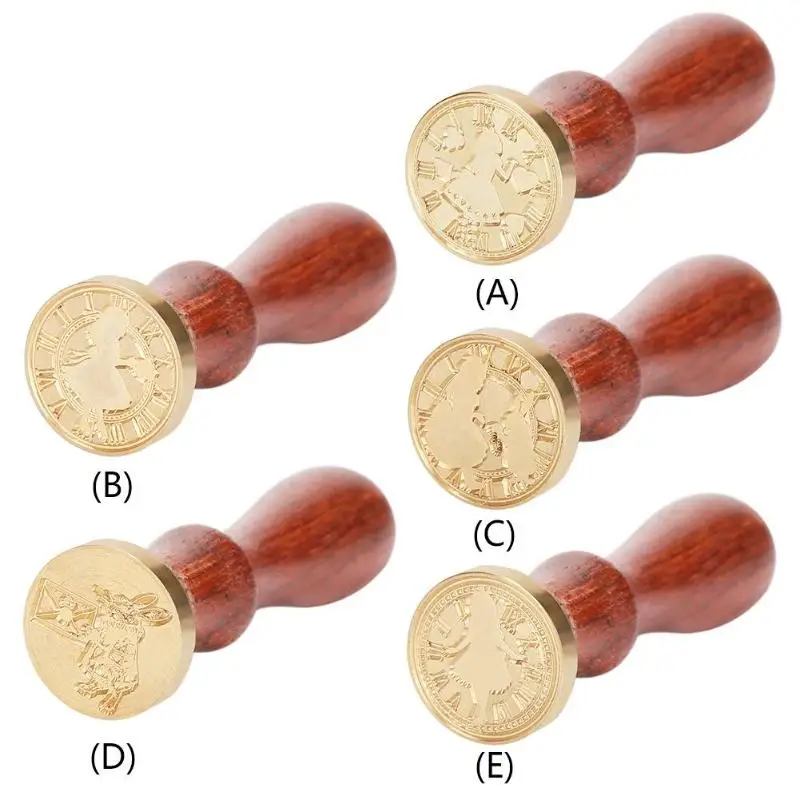 Ретро Конверт различные узоры Письмо Конверт уплотнение воск медь печать штамп искусство декоративная деревянная ручка восковая печать штамп
