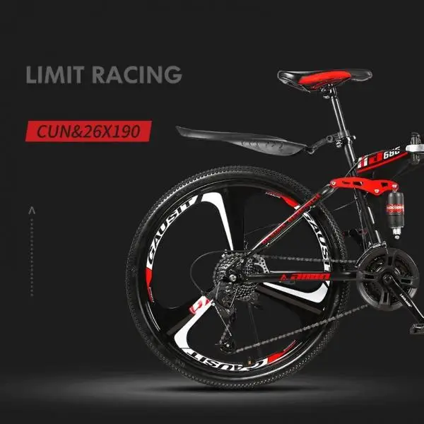 26 inch 21 Speeds Folding Mountain Bikes Premium Carbon Steel Bicycle Spoke/Integrated  Wheel Shockproof Mountain Bike Adult