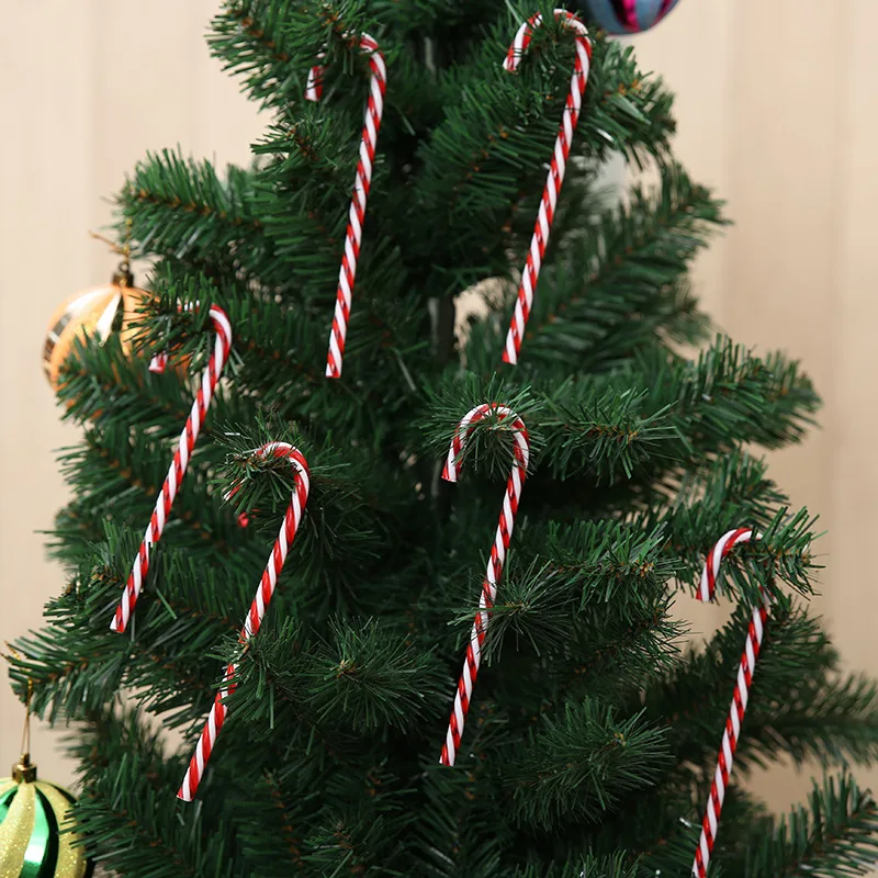 6 шт./упак. для год Рождество вечерние детский подарок на Рождество, подвесной, для конфет рождественским леденцом в виде трости елочные украшения костыль декорированные заклепками;