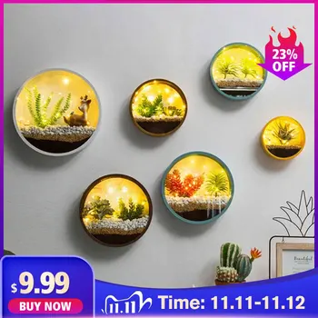 

Modern Round Iron Wall Vase Home Living Room Restaurant Hanging Flower Pot Wall Decor Succulent Plant Planters Art Glass Vases