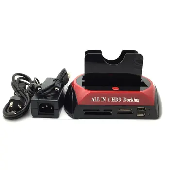 

2.5/3.5-inch IDE+SATA Hard Drive Base Multi-function Hard Drive Dock Station High Speed with Card Reader LED Light HDD Base