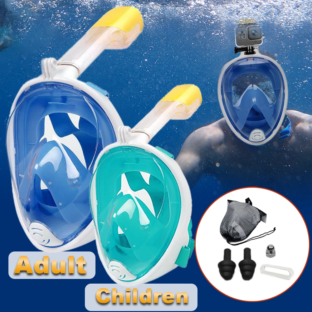 Diving Mask Full Face Underwater Snorkeling Mask Anti Fog Mask Set Safe
