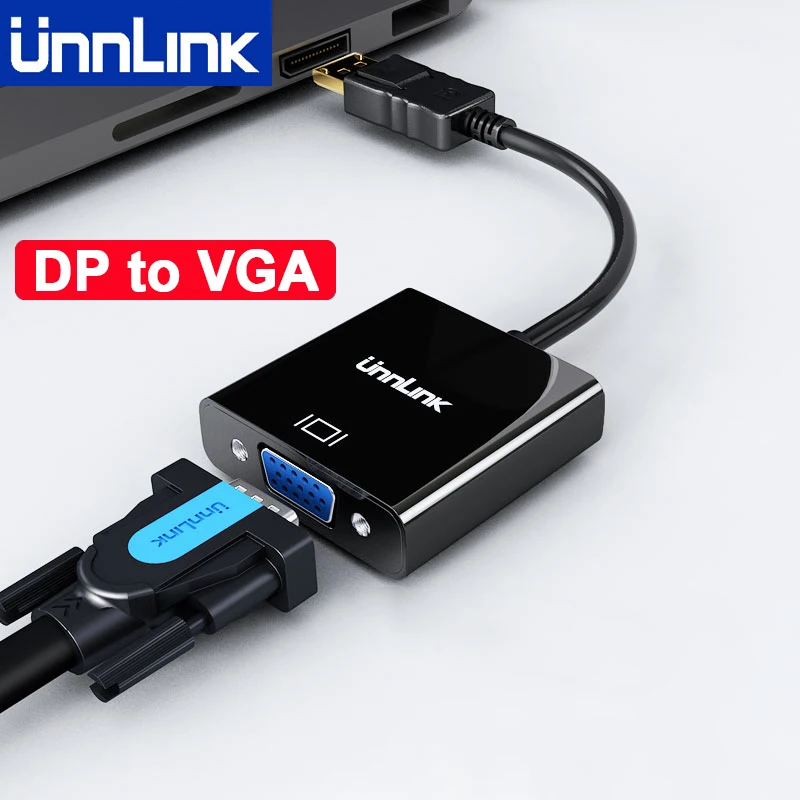 Unnlink 1080P DP to VGA Adapter for TV Graphic Card Laptop Desktop Computer Monitor Projector | Электроника