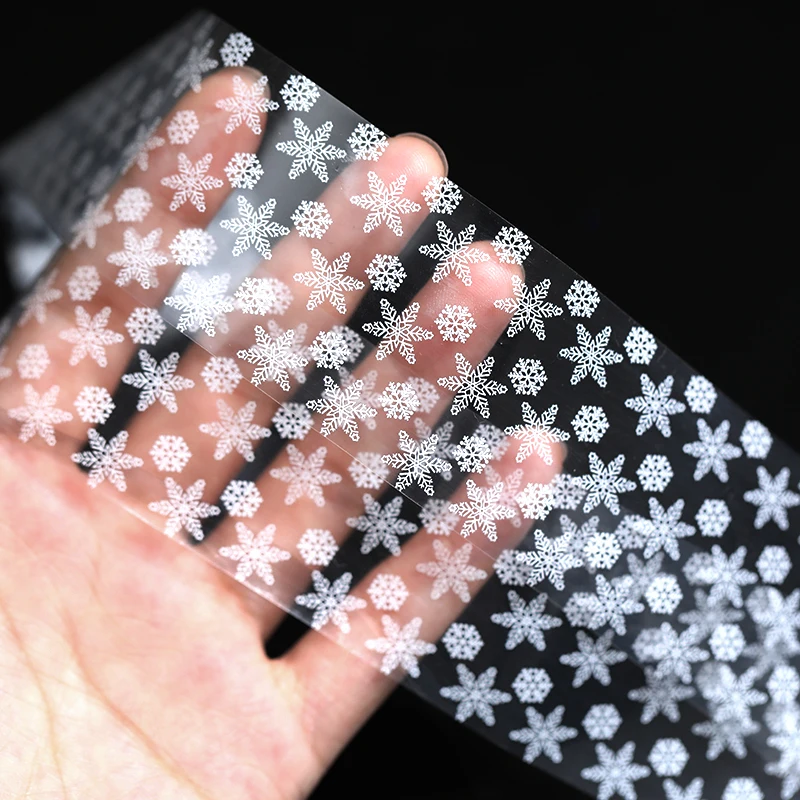 1 рулон 4*100 см Голографическая фольга для ногтей Рождество 3D Снежинка дизайн лазерный Блеск Маникюр ногтей переводные наклейки фольга s - Цвет: pattern 2
