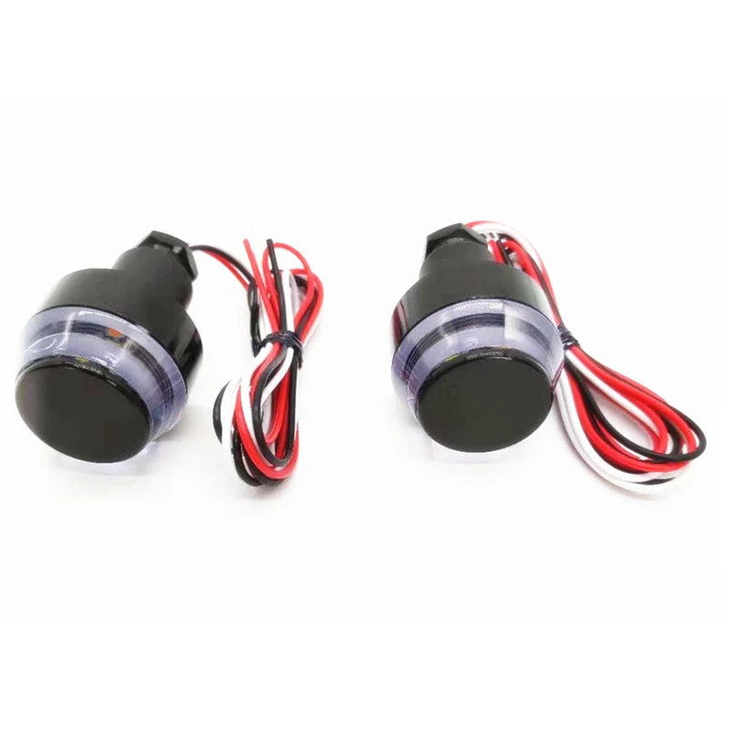 2 Pcs Universal 12V Motorcycle Amber Handlebar End LED Turn Signal Light Motor Handle Bar Grip Plug Side Marker Lamp |