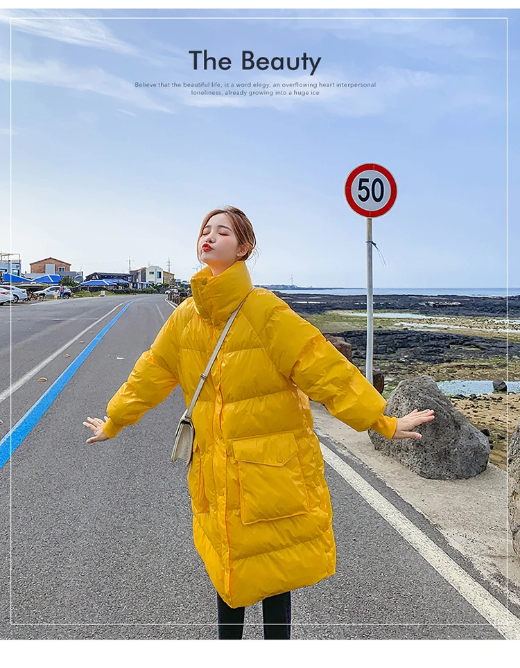 Oversized jacket women Thick Winter Warm Coat Long Down jacket Parka Glossy Thick cotton Jacket Winter Coat Women Windbreaker