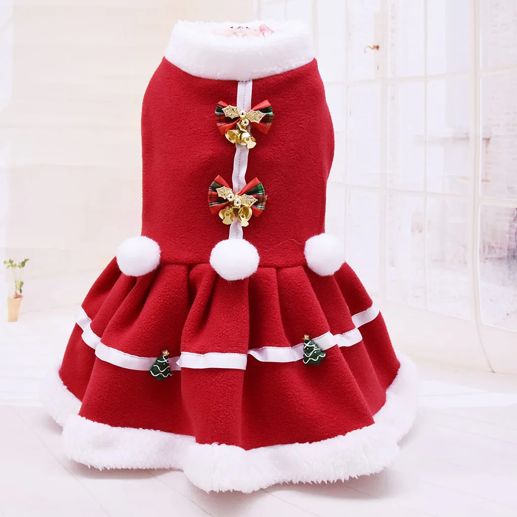 Рождественское платье для собаки, однотонное рождественское пальто, толстовка, жилет, домашнее животное, кошка, собака, платье, теплое платье, юбка, Disfraz Perro Vestido Perro