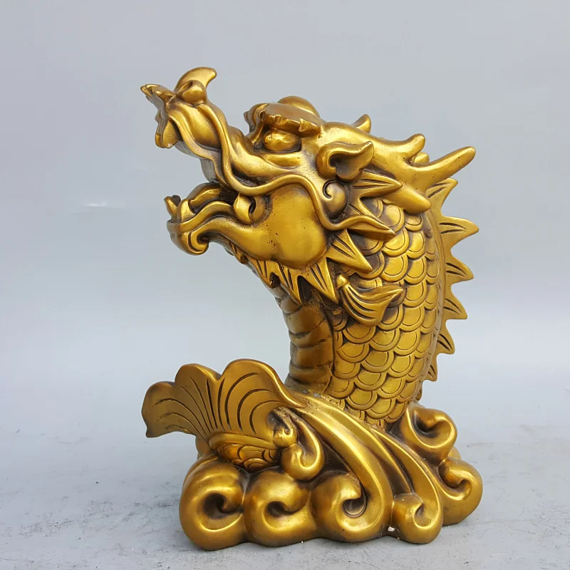 mascote peixe Dragão de cobre FENG SHUI estátua