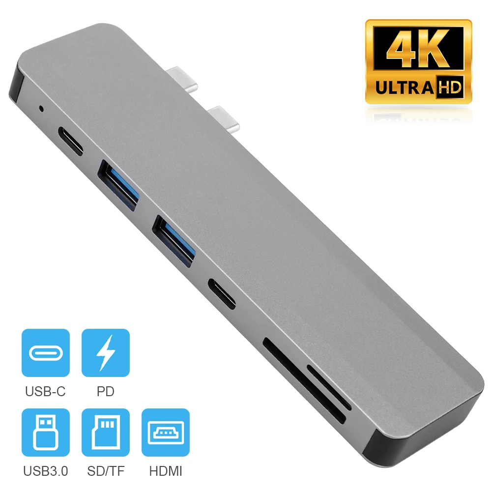 

7 in 1 Type C Hub Usb 3.1 to HDMI 4K Adapter With VGA SD TF Card Reader Usb PD for MacBook Pro/Air