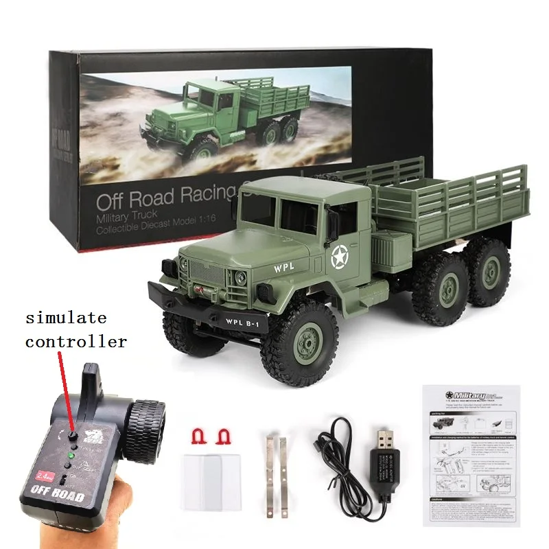 

WPL B16 6WD Off Road RC Military Car Drift Upgrade KIT DIY 1:16 Buggy R/C Monster Truck Vehicle 6 Wheel Assembl Crawler B36 Ural