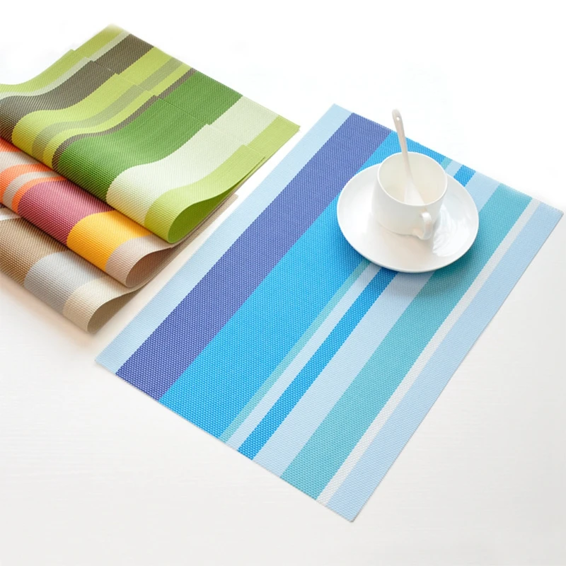 

PVC Colorful Heat-Proof Restaurant Place Mat Washable Multi-purpose coasters Thicken Insulation Table mat