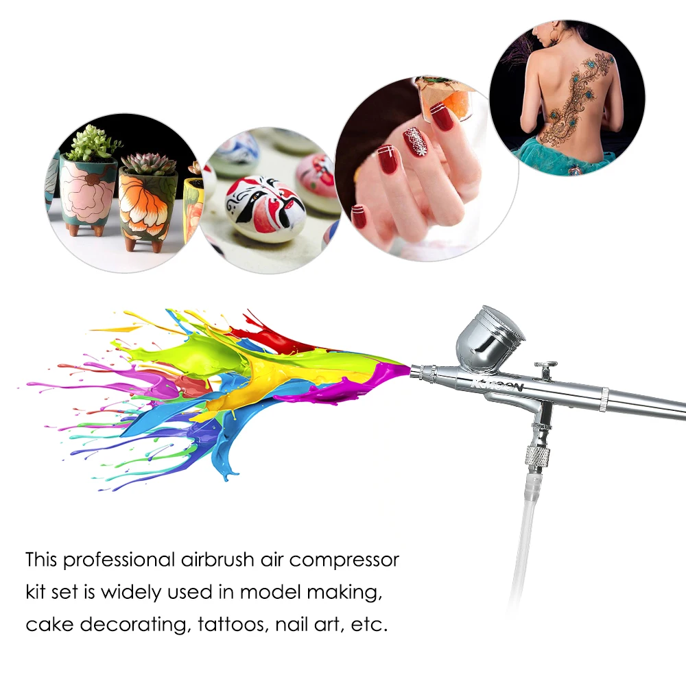 

KKmoon Multi-purpose Dual Action Airbrush Mini Air Brush Nail Tool Set for Art Painting Tattoo Manicure Craft Cake Spray Model