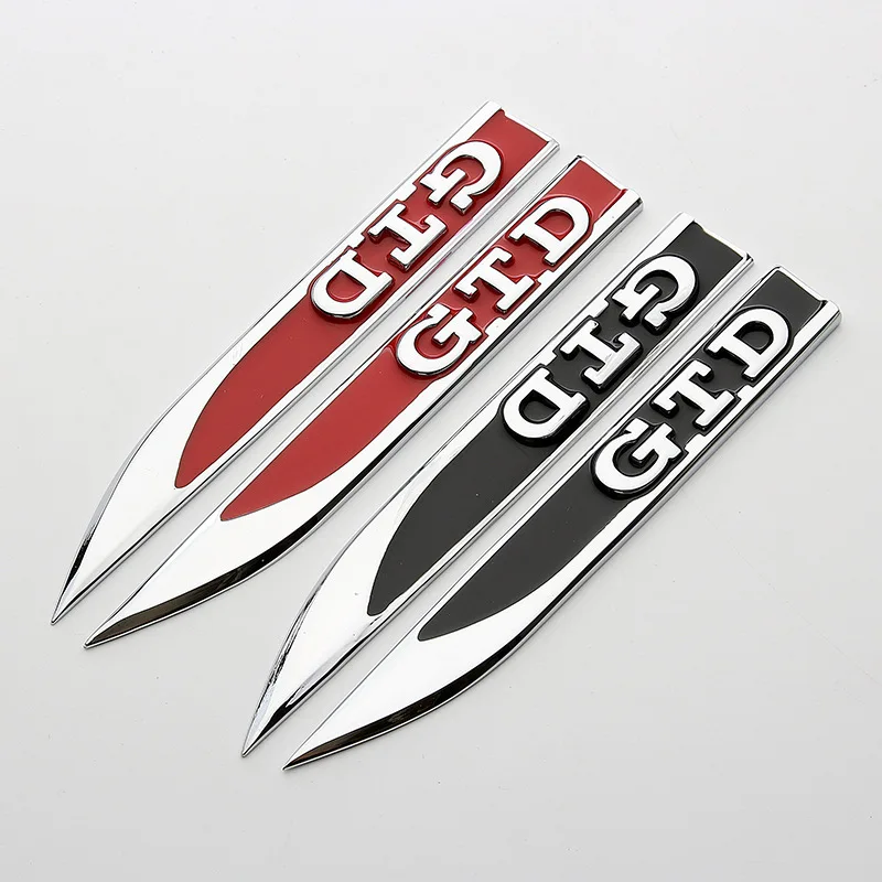 1Pair 3D Metal GTD Car Wing Right &amp Left Side Badge Fender Emblem Sticker for VW GOLF MK7 MK4 MK5 MK6 styling | Автомобили и