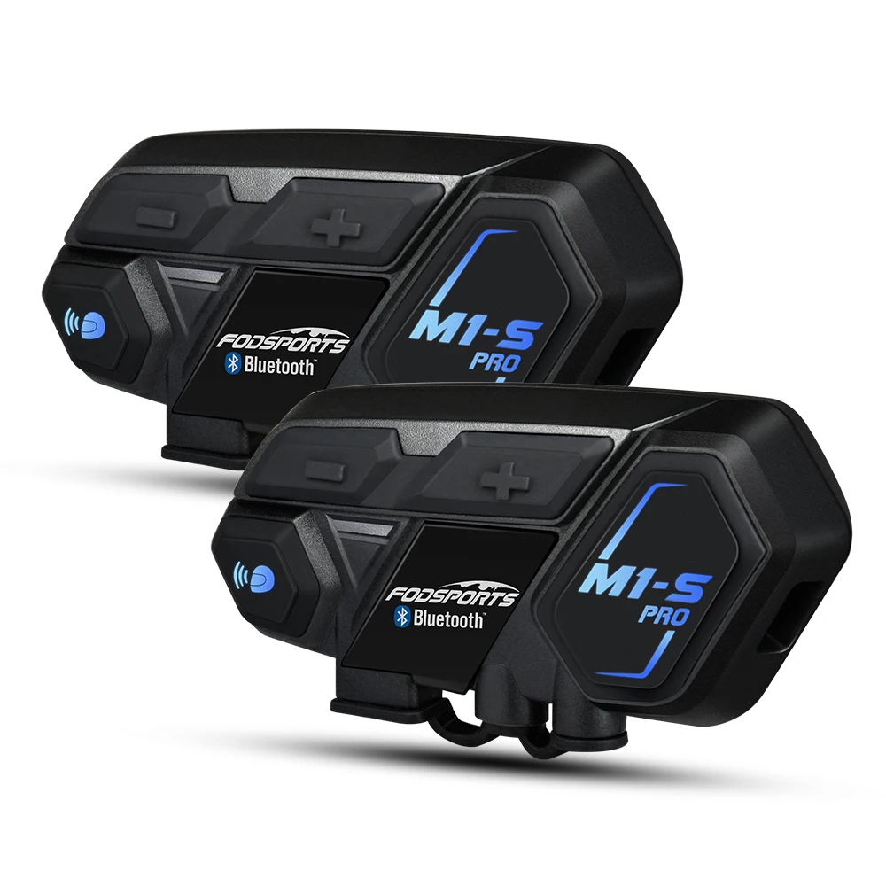 Fodsports 2 шт M1-S Pro мотоциклетный шлем Интерком bluetooth шлем гарнитура 8 rider 2000 м группа BT переговорные