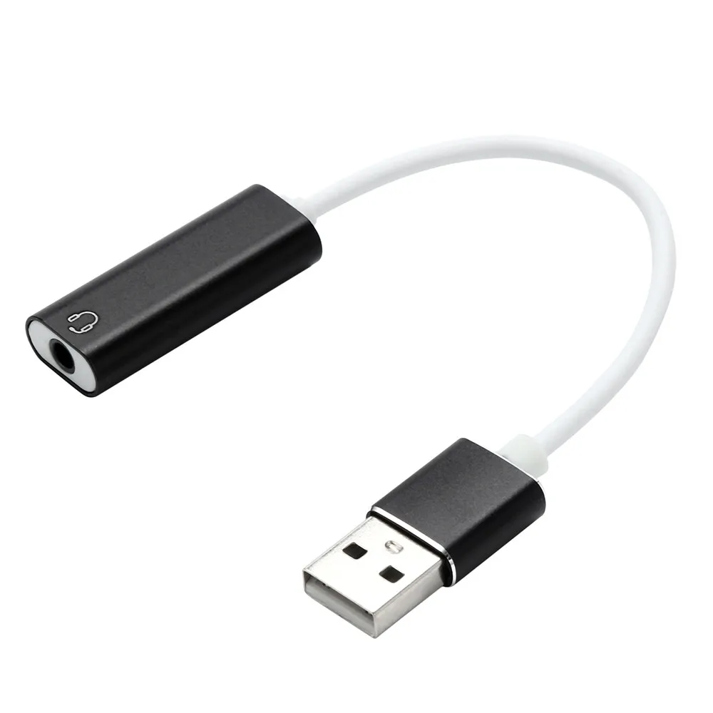 Ouhaobin Usb внешняя звуковая карта на 3,5 мм разъем адаптер стерео динамик для PS3 PC USB звуковая карта и гарнитура комбо - Цвет: BK