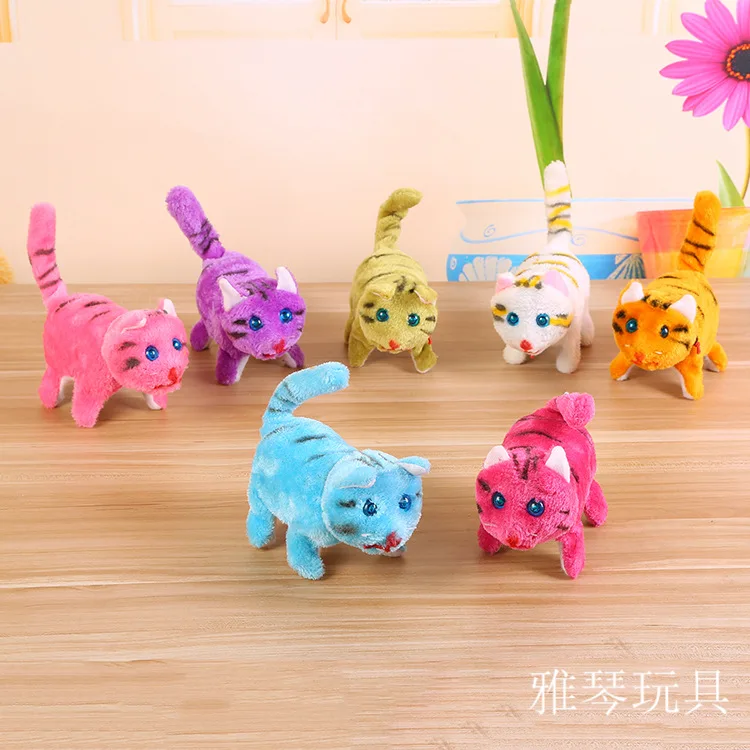 Stall Supply of Goods Electric Plush Cat Electronic Cat Will Call Eyes Will Light Forward round Steak Cat