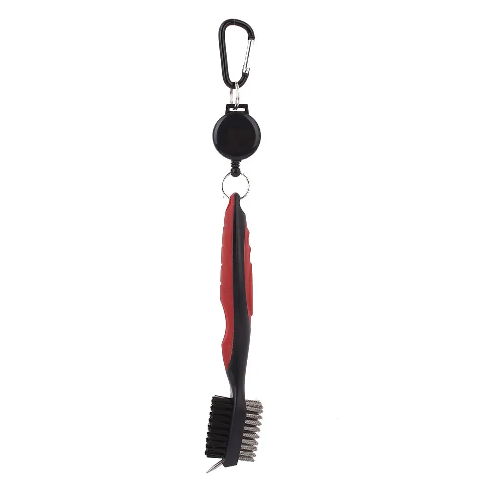 Red Выдвижной очиститель для клюшек щетка для гольфа щетка для клубного гольфа щетка для клюшки(гольф) Чистящие Инструменты паз 1 шт - Цвет: Red