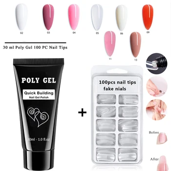 

Poly Gel kit Off White Builder Poly Gel Fast Dry Nail Art Design Nail Extension Natural Gel Jelly Acrylic Gel Set For Manicure