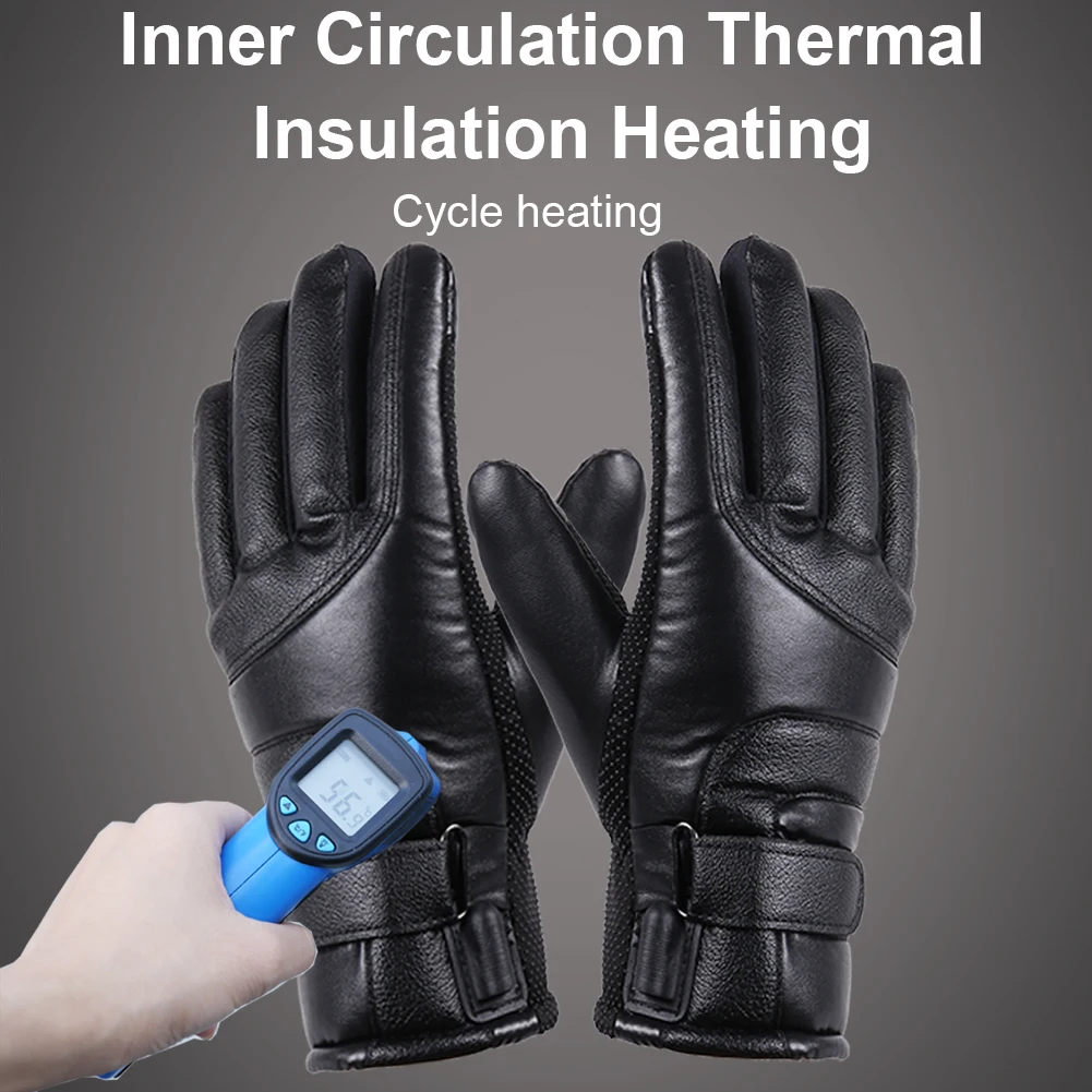 

Motorcycle Electric Heated Gloves Windproof For Cycling Skiing Winter Warm Heating Gloves USB Powered For Men Women Sports Ski