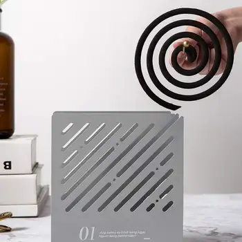 

Portable Fireproof Metal Mosquito Coil With Cover Tray Mosquito Incense Box Household Indoor Mosquito Incense Holder ztou