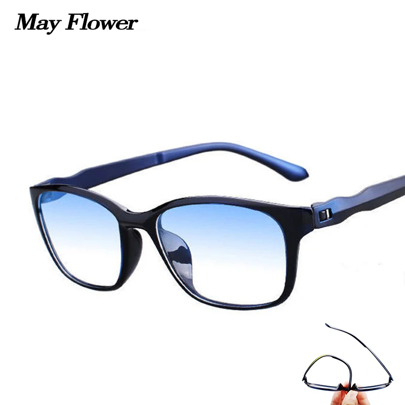 

May Flower Anti-blue Reading Glasses TR90 Presbyopic Eyewear Antifatigue Computer Reading Glasses For Men&Women +1.5+2 +3.5 +4
