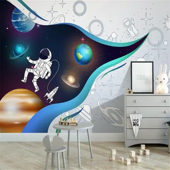 

milofi factory custom wallpaper mural 3D modern space astronaut children cartoon children's room background wall painting