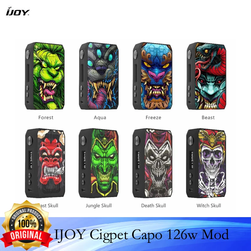 Original IJOY Cigpet Capo Box Mod 126w powered by dual 18650 batteries |