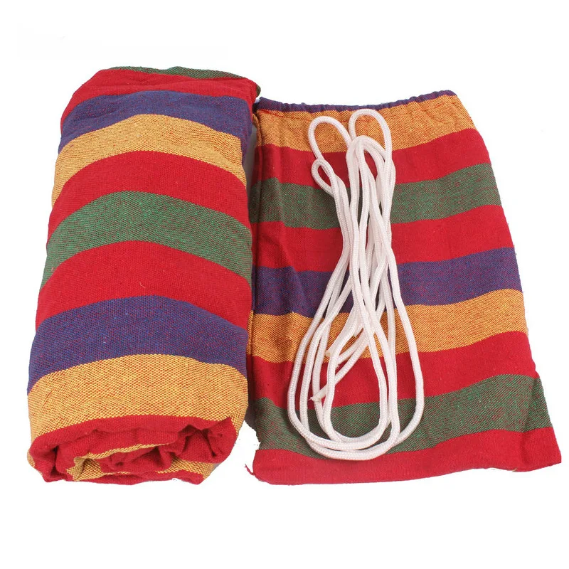 Ultralight Camping Hammock with backpack Hot Sale rainbow Outdoor Leisure Portable Hammock canvas Hammocks