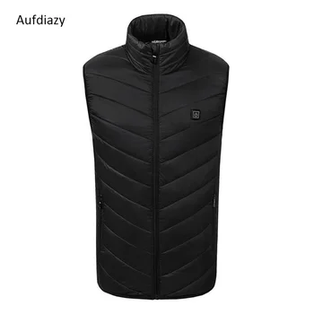 

Aufdiazy USB Heating Vest Men Women Smart Thermostat Cotton Sleeveless Warm Men's Waterproof Skiing Hiking Fleece Jacket IM129