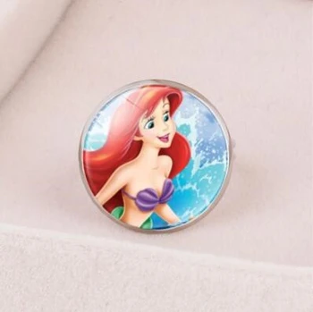 

10X Fashion Anime Mermaid Ariel Princess Ring Prince And Princess Time Gem Ring For Kids Birthday Gift