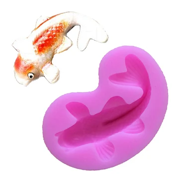 

Cake Decorations Silicone Food Grade Non-toxic 3D Goldfish 1Pcs Fondant Cake Mould Kitchen Gadgets Baking Die