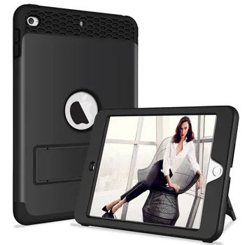 

for Apple iPad Mini 4 Mini 5 Case,with Kickstand, Heavy Duty Shockproof Protection Hybrid Dual Layer Protective Rubber Hard Case
