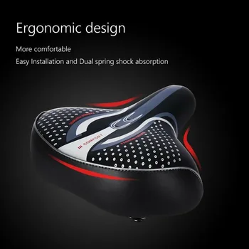 

Cushion Saddle Black Comfortable Wide Cycling Riding Replacement Parts