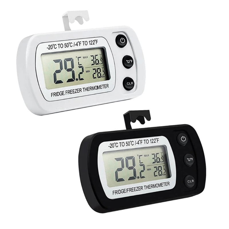 

Waterproof Digital Refrigerator Thermometer Max/Min Record Function with Large LCD Display Magnet Hook