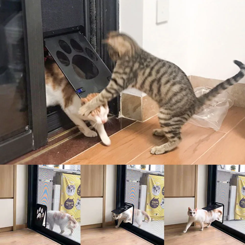 Pet Screen Door New Dog Paw Print Door Anti-bite Small Dog/Cat Screen ABS+Nylon Net Material Pet Supplies Pet door,plastic pet door